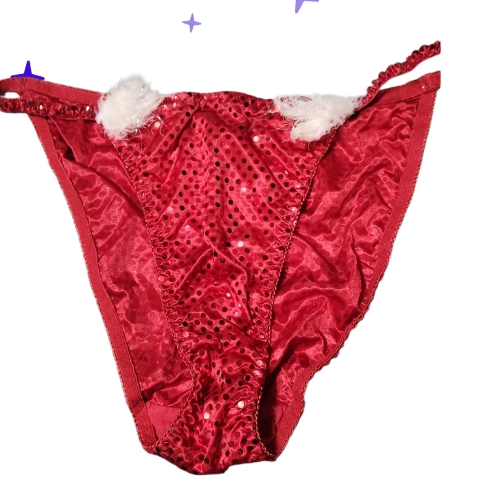 Vintage 7 Fancy Holiday String Bikini Feather Accents